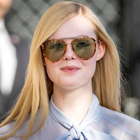 Gucci GG0672S 003 Sunglasses Havana/Gold Aviator Frame, Green Lenses - Picture 1 of 12
